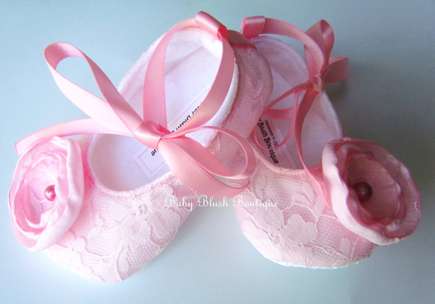 Pink Lace Vintage Baby Shoes Ballerina Slippers - Etsy