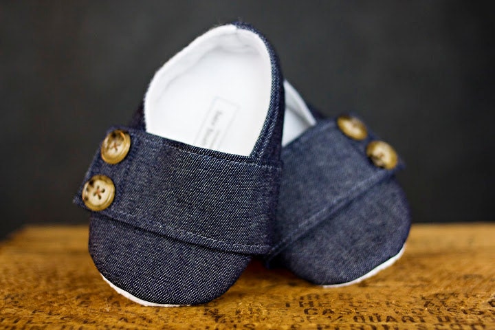 Denim Baby Boy Soft Soled Baby Shoes - Infant Shoes - Etsy