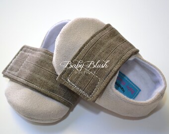 Beige Brown Baby Boy Soft Soled Baby Shoes - Infant Shoes