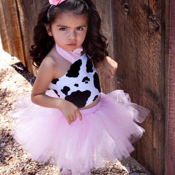 Tutu MooTu - Cow Pink Tutu Baby Toddler Outfit Costume Set 3 pc (Tutu, Stylish Top, Headband)