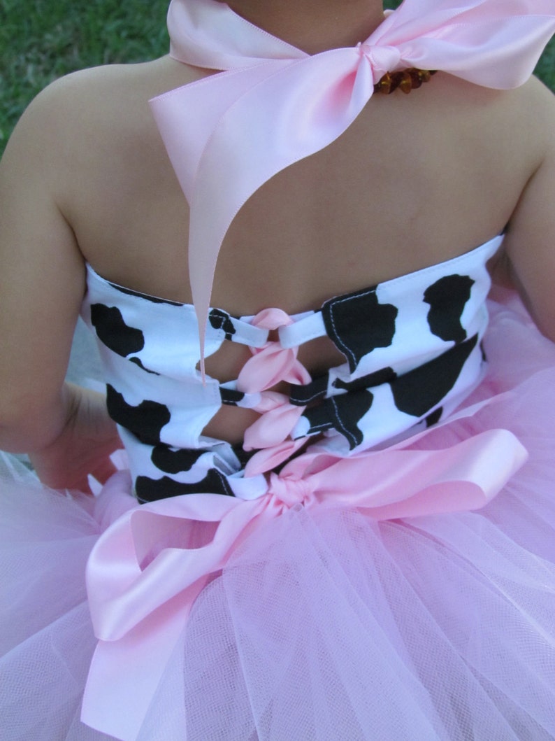 Tutu MooTu Cow Pink Tutu Baby Toddler Outfit Costume Set 3 pc Tutu, Stylish Top, Headband image 5