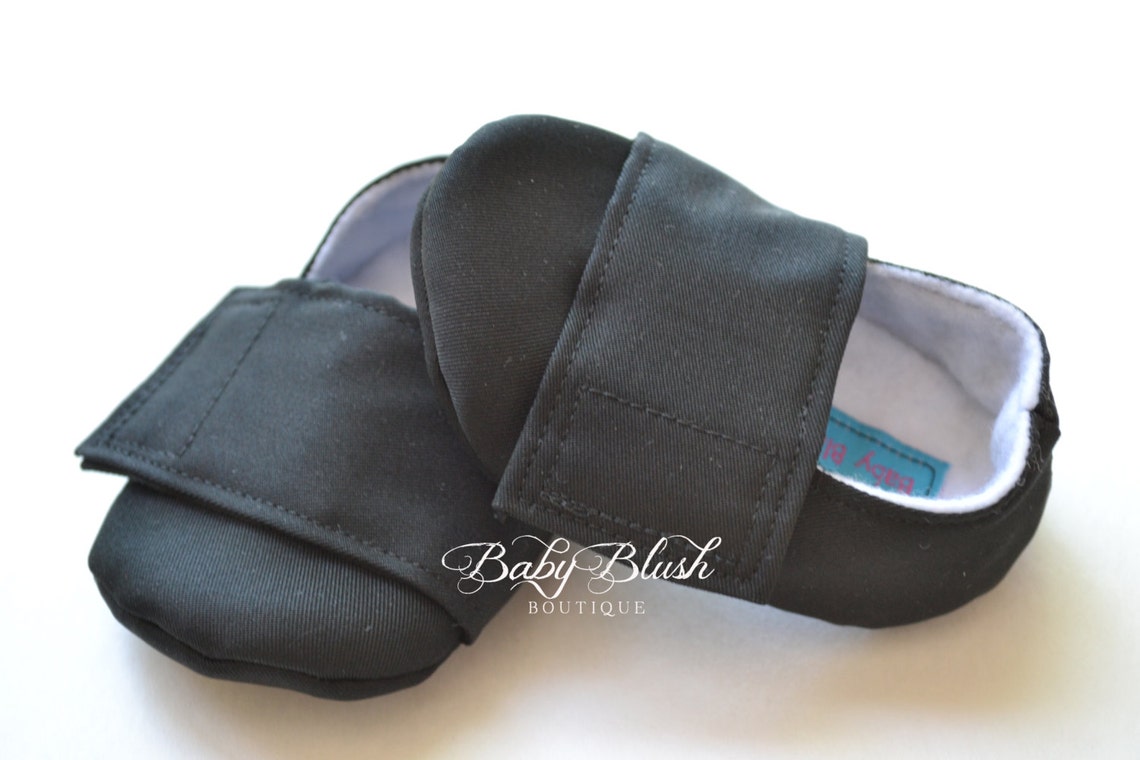 Plain Black Baby Boy Soft Soled Baby Shoes Infant Shoes Etsy