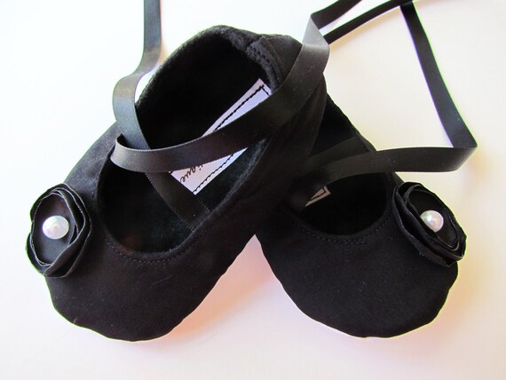 black ballerina slippers with hard sole