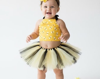 Bumble Bee Baby Tutu Outfit, Party Outfit Costume Girl Bee Theme