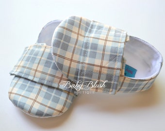 Light Blue Baby Boy Soft Soled Shoes - Infant Loafer Boy Shoes