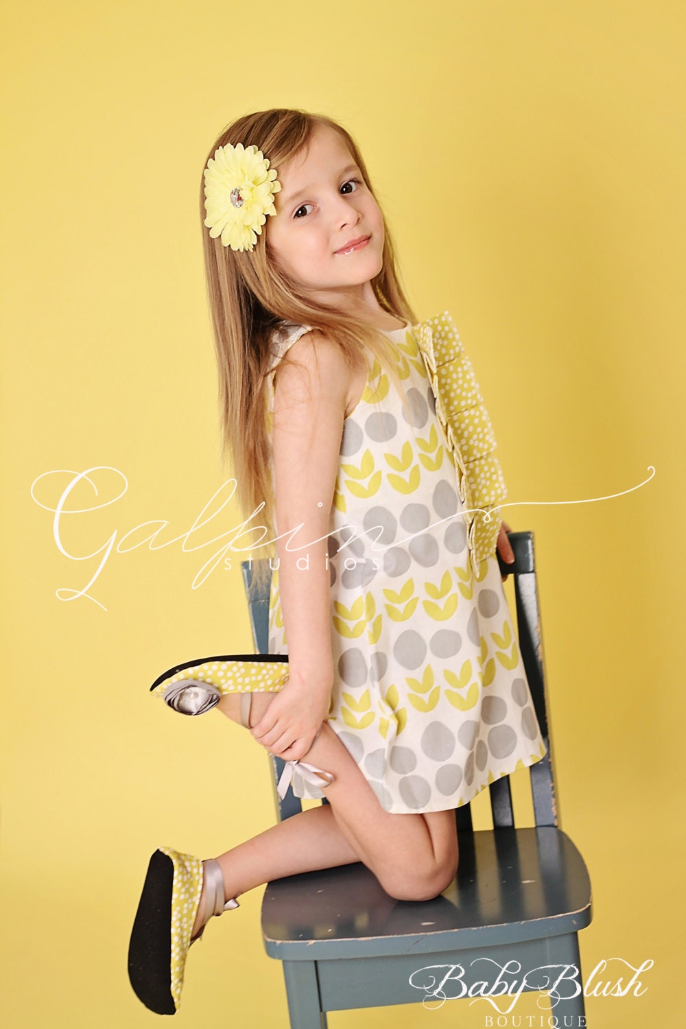 YellowGreen & Grey Aline Dress Shoes Set Infant Outfit Baby Etsy