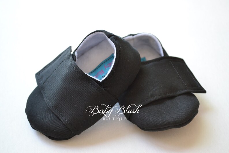 Plain Black Baby Boy Soft Soled Baby Shoes Infant Shoes Etsy