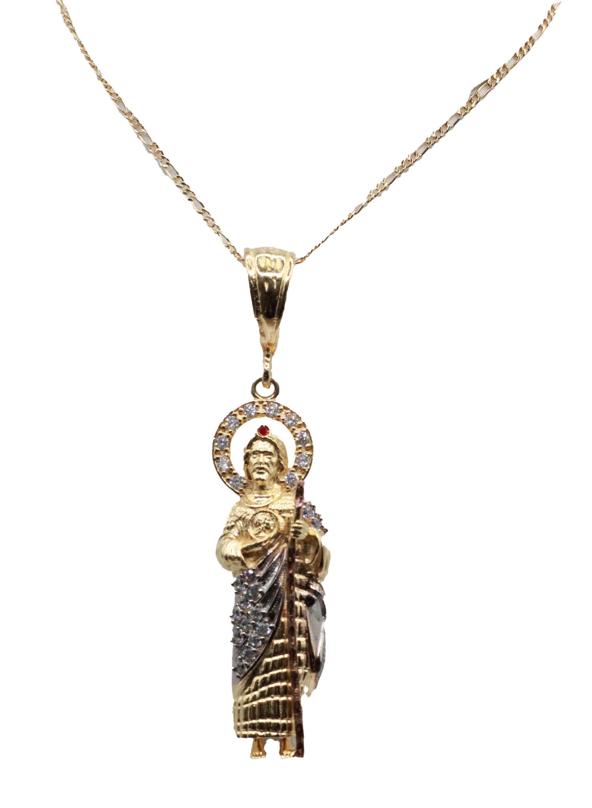 San Judas Tadeo - St Jude Thaddeus Medal 18k Gold Plated With 22 Inch ...