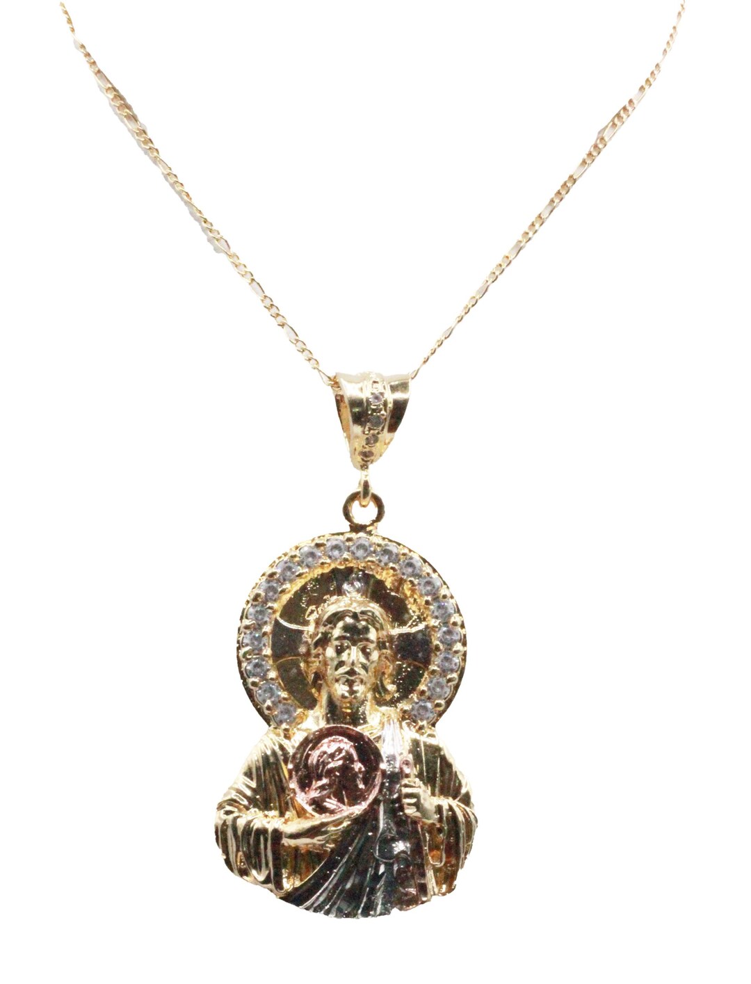 San Judas Tadeo - St Jude Thaddeus Medal 18k Gold Plated With 22 Inch ...