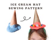 Ice Cream Hat Sewing Pattern — Kids Party Craft Activity — Printable PDF Instant Download