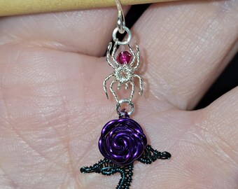 Customizable Pre-order Spider Rose Pendant
