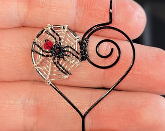 Pre-Order Customizable Spider Web Heart Pendant(please read below)