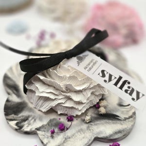 Handgemaakte geurverspreider van gips – Bloem & roos – Natuurlijk decoratief object – Cadeau-idee – Huisparfum – Minimalistische decoratie