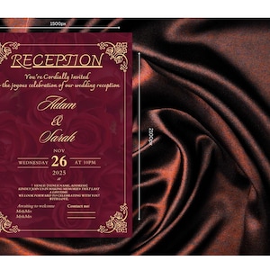 Elegant Nikkah & Walima Invitation Suite: Muslim Wedding Canva Template (Digital Download