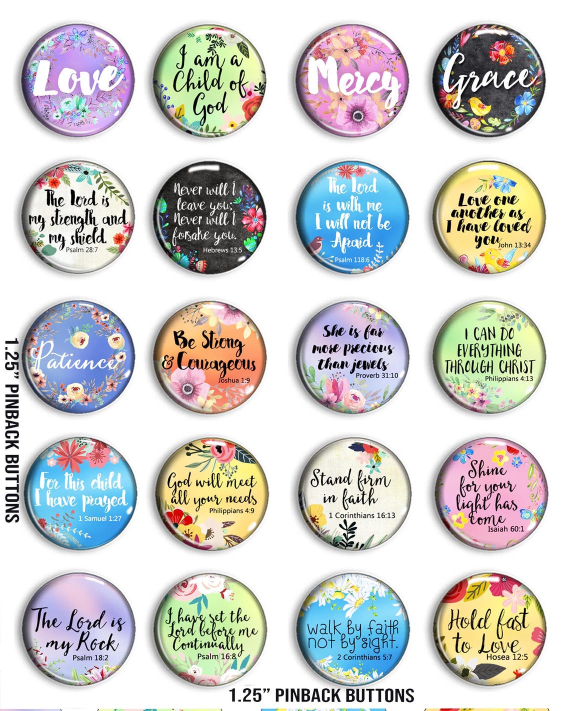 Not Religious Pin Christian Button Set, 20 Bible Verse Pinback Buttons, Inspirational ...