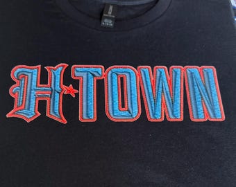 H-Town Tee: Graphic Print, 100% Cotton