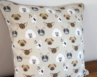 Doggie Design Cushion Cover with Piping and Zip
