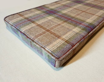 Wool Bench Cushions Made to Order - Wide Selection of Check, Tartan and Tweed Fabrics Available - SAMPLE LISTING