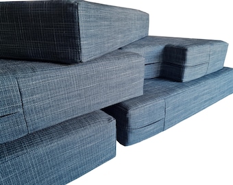 Camper Van Bed Cushions with Memory Foam Top Layer - Washable Covers with Zips