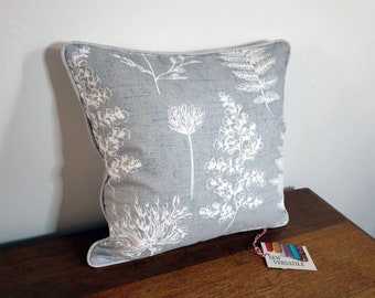 Light Grey 39cm Throw Cushion Cover with Piping and Zip
