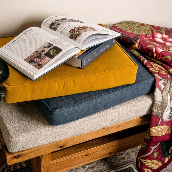 Long Lasting, High Quality Bespoke Bench Cushions Made to Order for Window Seats, Kitchen Benches, Floor Sofas and More