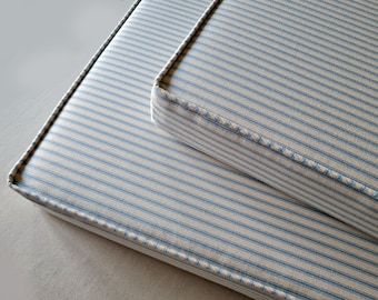 Bench Cushions in 100% Cotton French Style Ticking Upholstery Fabrics - EXAMPLE LISTING - Please read the description