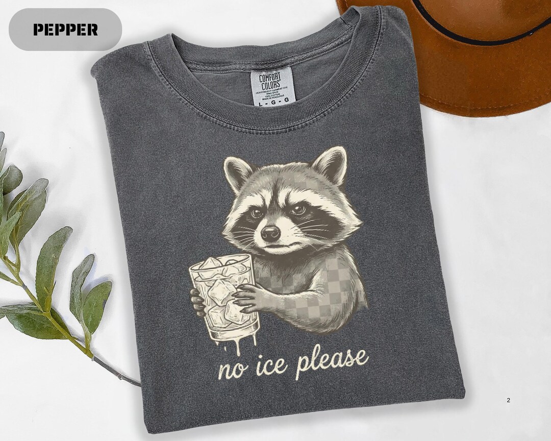 Comfort Colors Raccoon Tee, No Ice Please Graphic T-shirt - Etsy