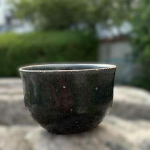 Vintage Signed Ceramic Bowl: Denmark, Dark Blue Glaze