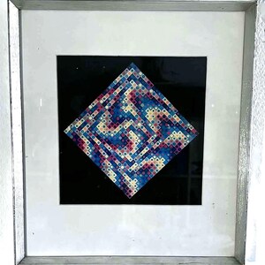 Victor Vasarely 'Majus' Offset Print, Framed Geometric Art