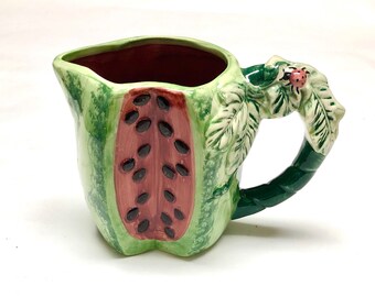 Watermelon Pitcher With Ladybug Handle