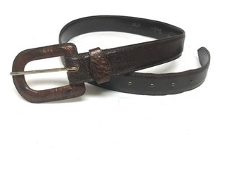 Brown Leather Belt Vintage Neiman Marcus 1" Wide B4