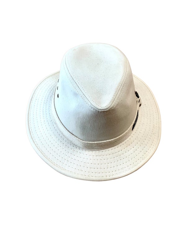 Original PANAMA JACK Hat Cotton Canvas Off White L
