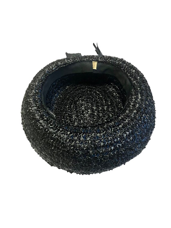 Black Straw Boater Hat: Rolled Brim Raffia Sun Hat - image 6
