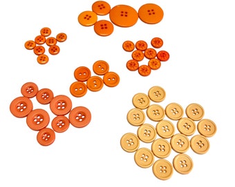 Vintage Orange Buttons Assorted Styles And Sizes