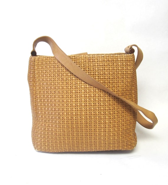 Honey Brown Tan Purse Vintage Fossil Handbag BC3