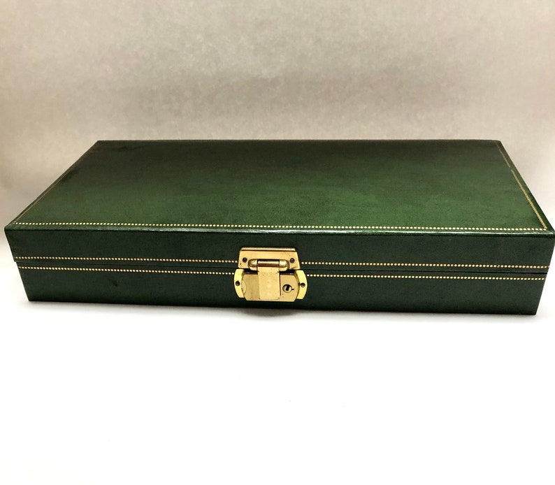 Vintage Large Green Jewelry Box