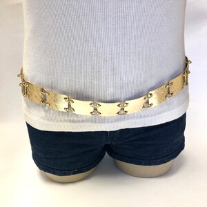 Gold Metal Belt Chain Square Brush Gold Panel Belt B8 image 2