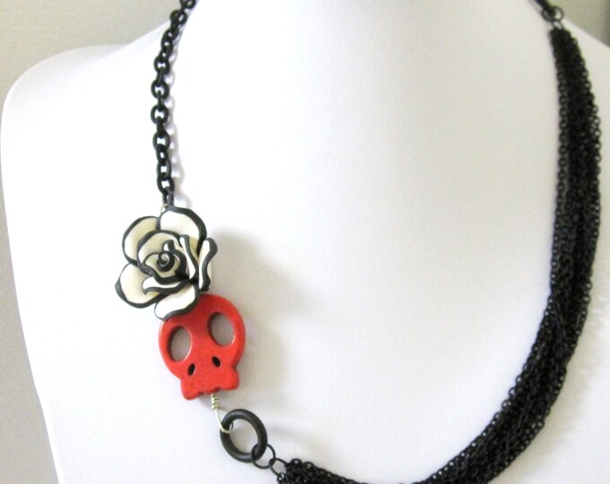 Day of the Dead Necklace Sugar Skull Jewelry Chain Reaction Etsy