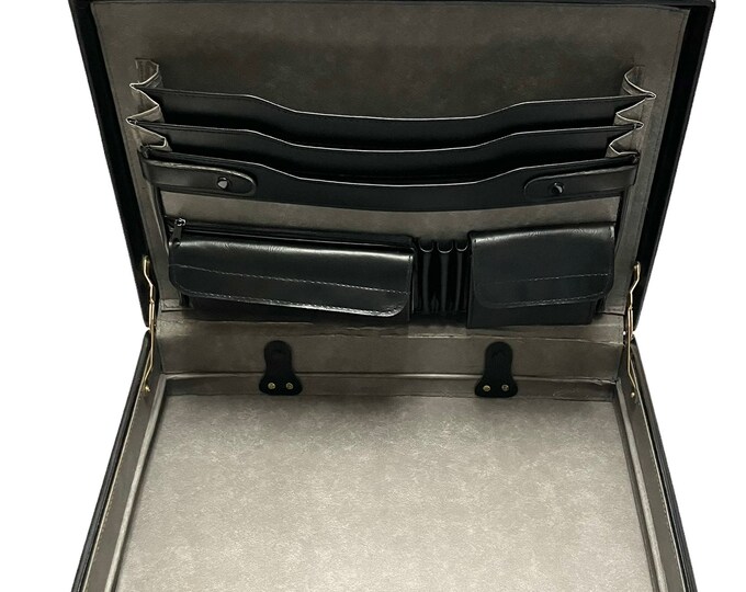 Vintage Black Briefcase Business Attaché Briefcase Combination Etsy