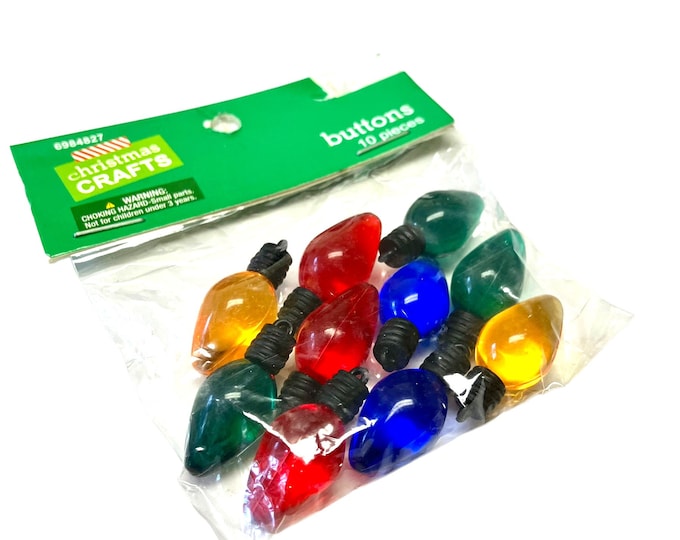 Miniature Christmas Light Bulbs Charms Buttons Craft Supplies Doll