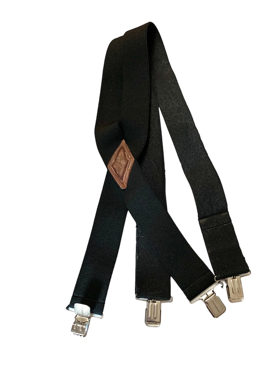 Vintage Black Suspenders 2" Wide B4