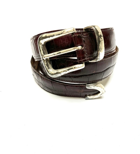 Trafalgar Brown Leather Belt Size 36 Vintage Brown