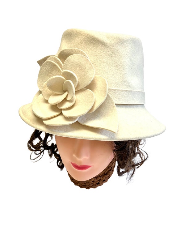 Ivory Hat Felt Cloche Betmar Ladies Millinery