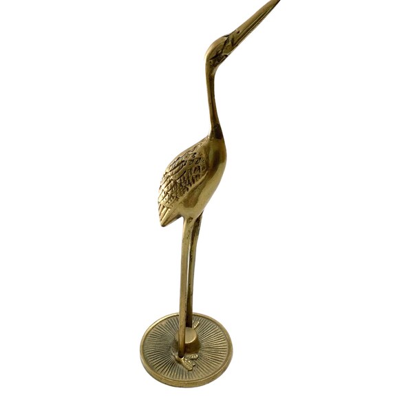 Brass Heron Crane Bird Figurine Statue Brass Stork