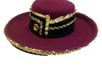 Vintage Purple Wool Bolero Hat Deborah New York