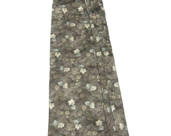 Floral Necktie Neutral Color Vintage Tie Van Heusen Taupe Brown Gray and Black Necktie Silk T3