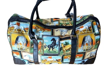 Horse Duffle Bag Vintage Gym Carry On Luggage Overnight Bag