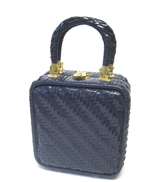 Blue Wicker Purse Lesco Lona Handbag