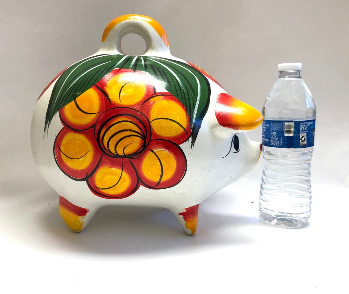 Extra Large Piggy Bank Collectible Mexican Carnival Chalkware Etsy