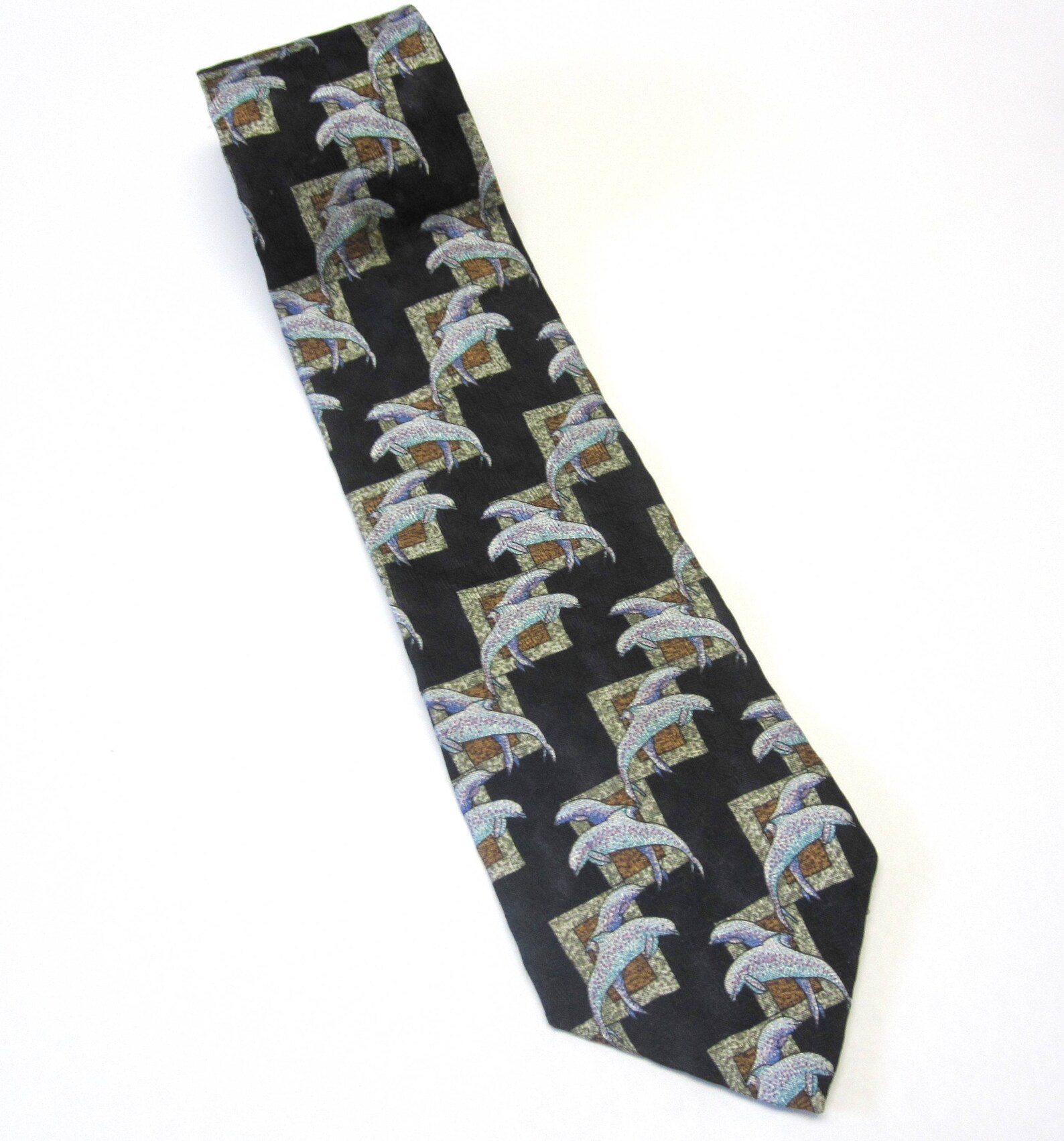 Dolphin Silk Necktie Tie T2 | Etsy